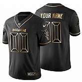 Customized Men's Nike Buccaneers Black Golden Limited NFL 100th Season Jersey,baseball caps,new era cap wholesale,wholesale hats
